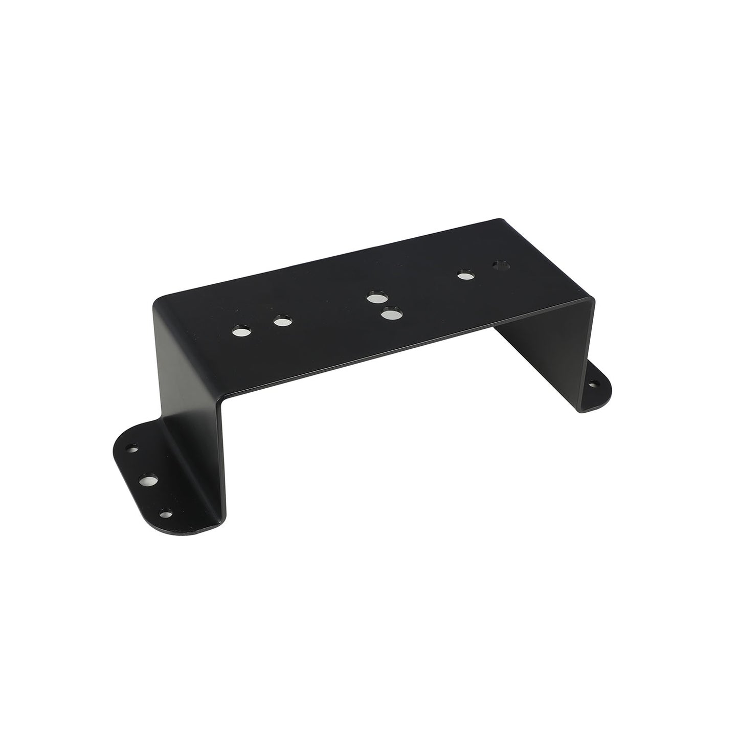Black metal bracket on a white background