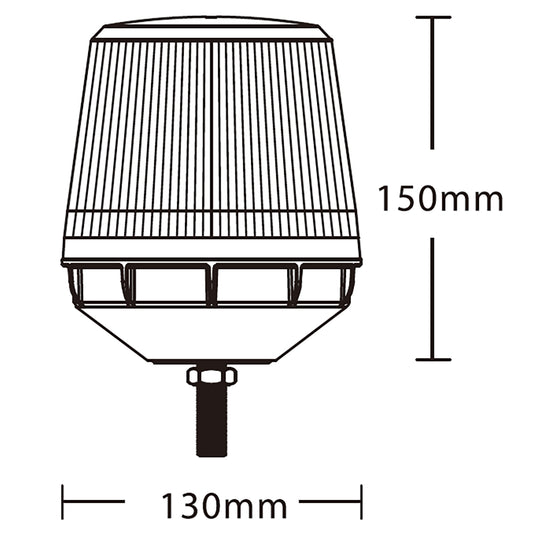 Illustration of a light fixture with dimensions labeled