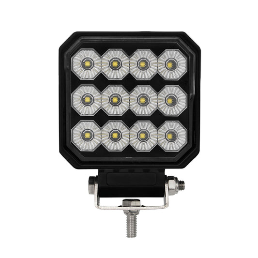 Square LED work light with multiple bulbs on a white background