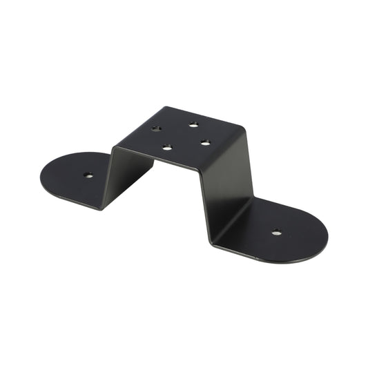 image of a black metal bracket on a white background