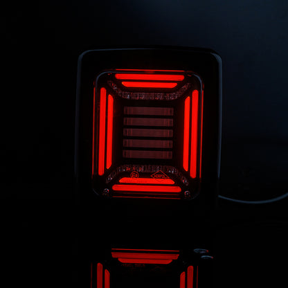 Red LED light Horpol CUBE Rear Combination Lamp on a black background