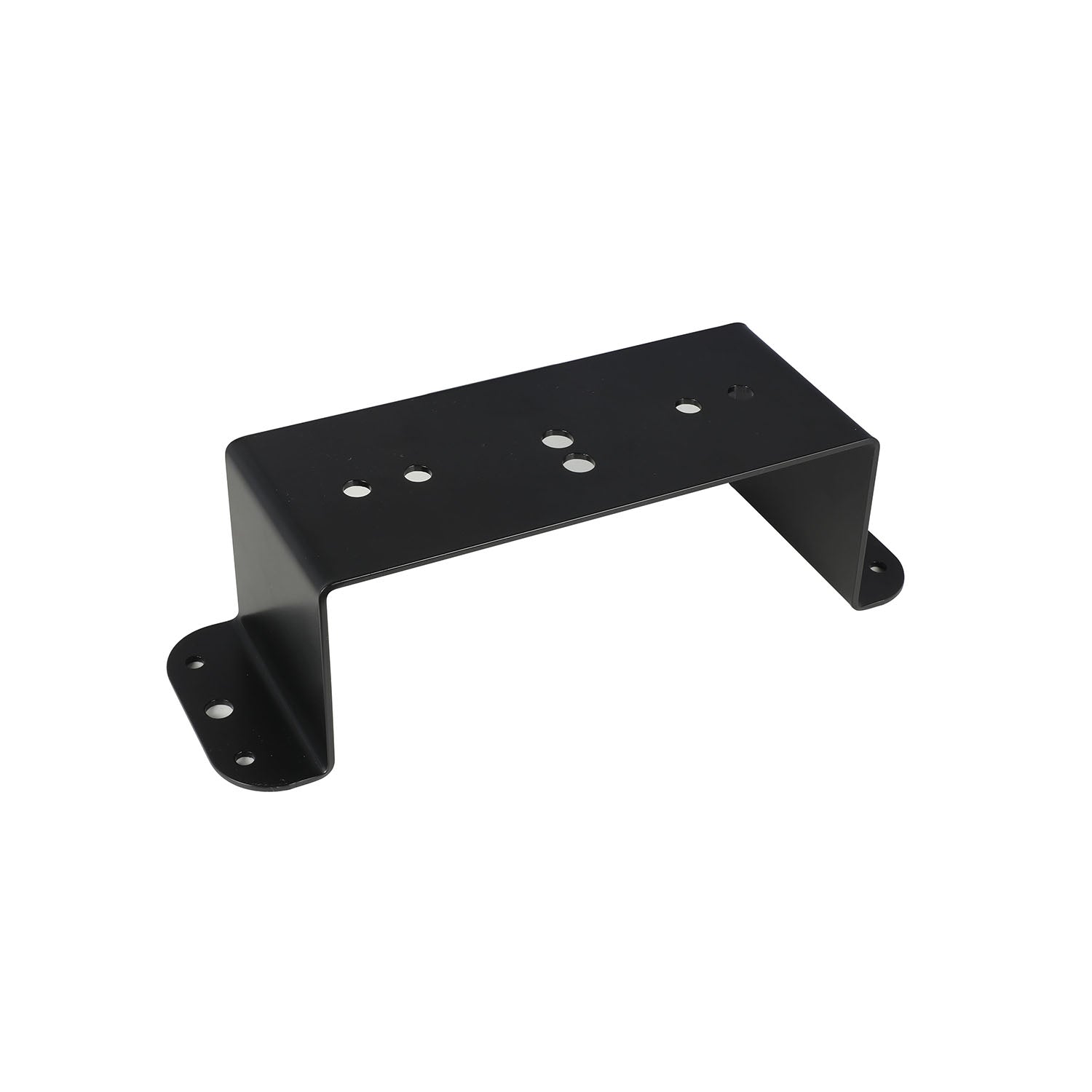 Black metal bracket on a white background
