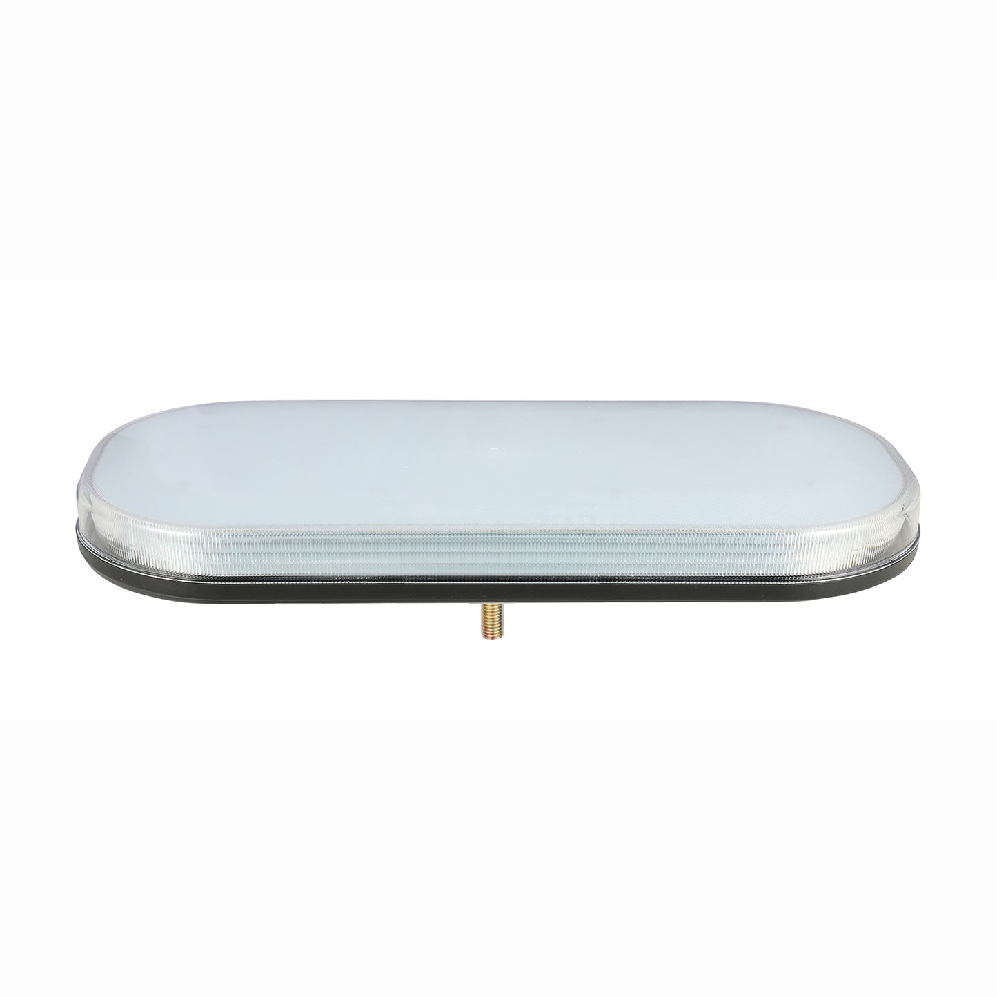 Rectangular light fixture with a metallic finish on a white background
