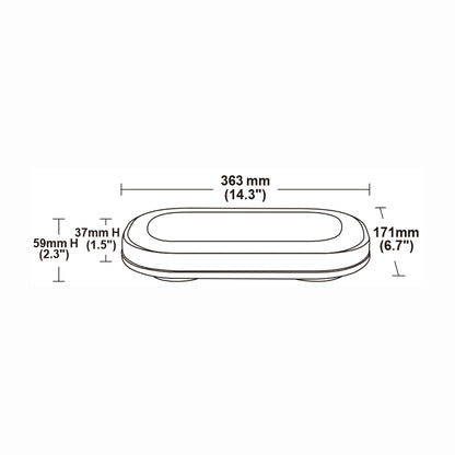 Measurement diagram of a mini light bar with dimensions labeled