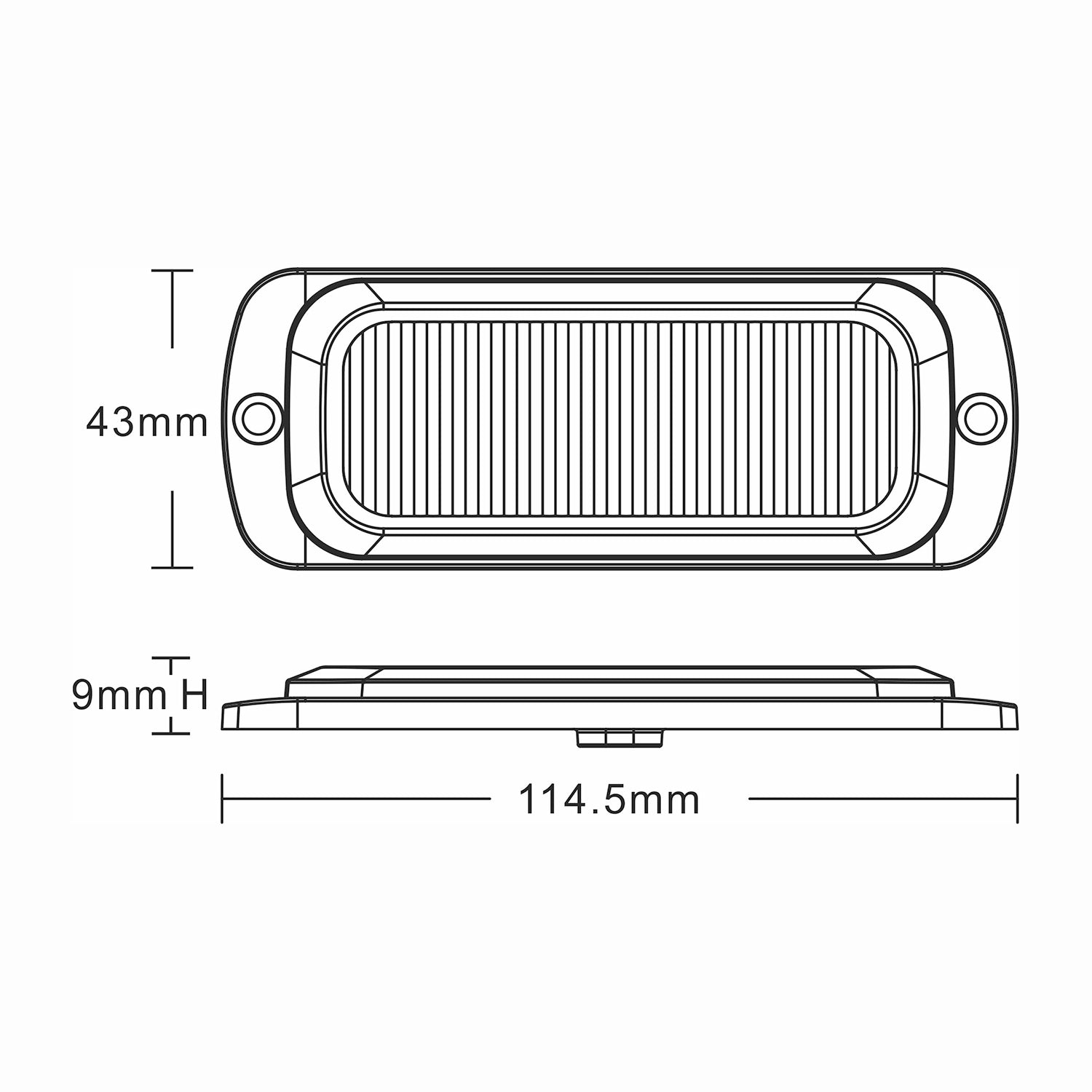 LED light bar with 12 visible LEDs on a white background