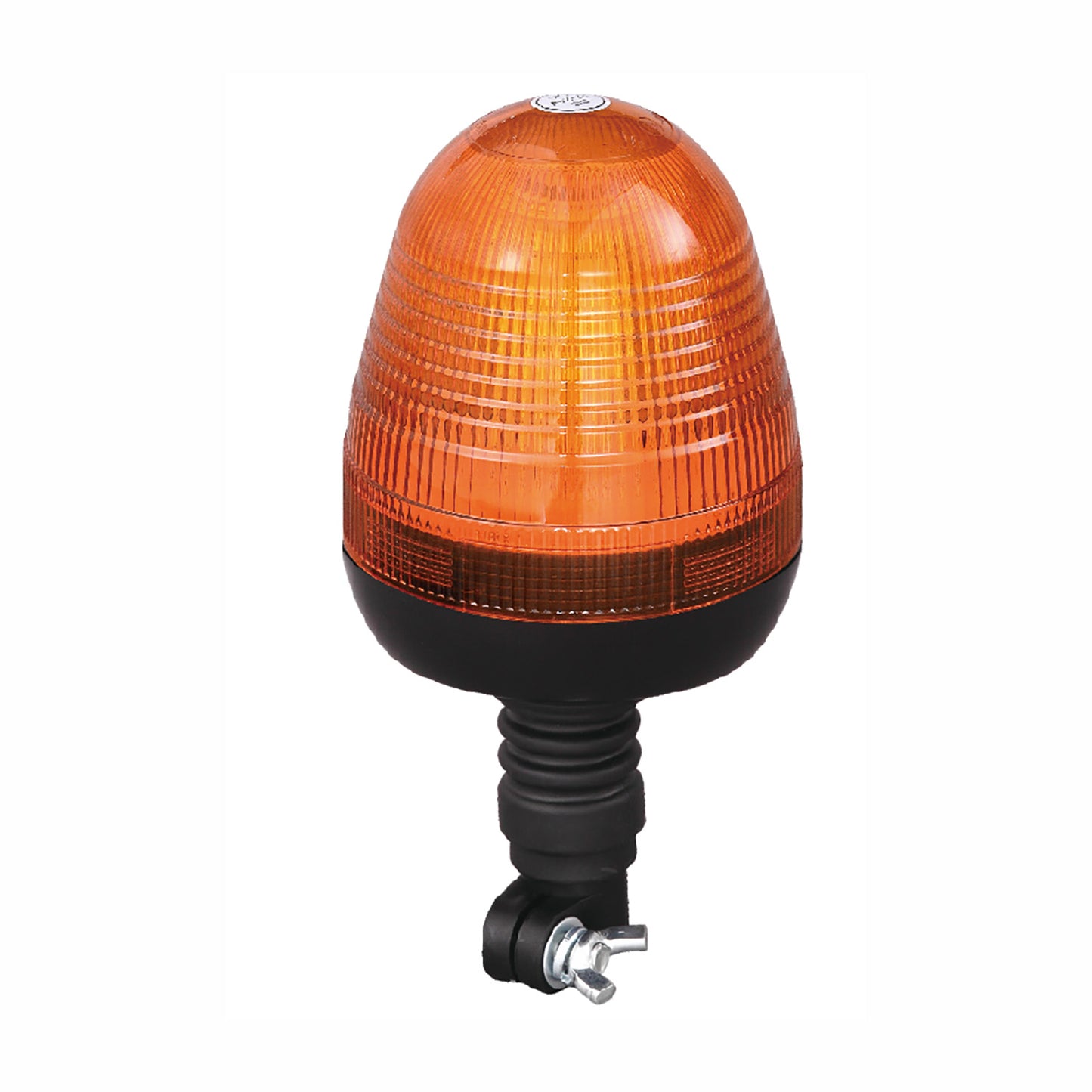 Orange warning light on a white background