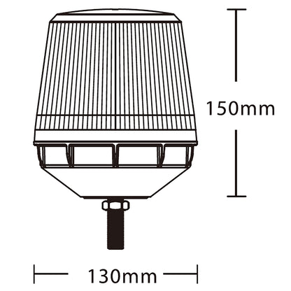 Illustration of a light fixture with dimensions labeled