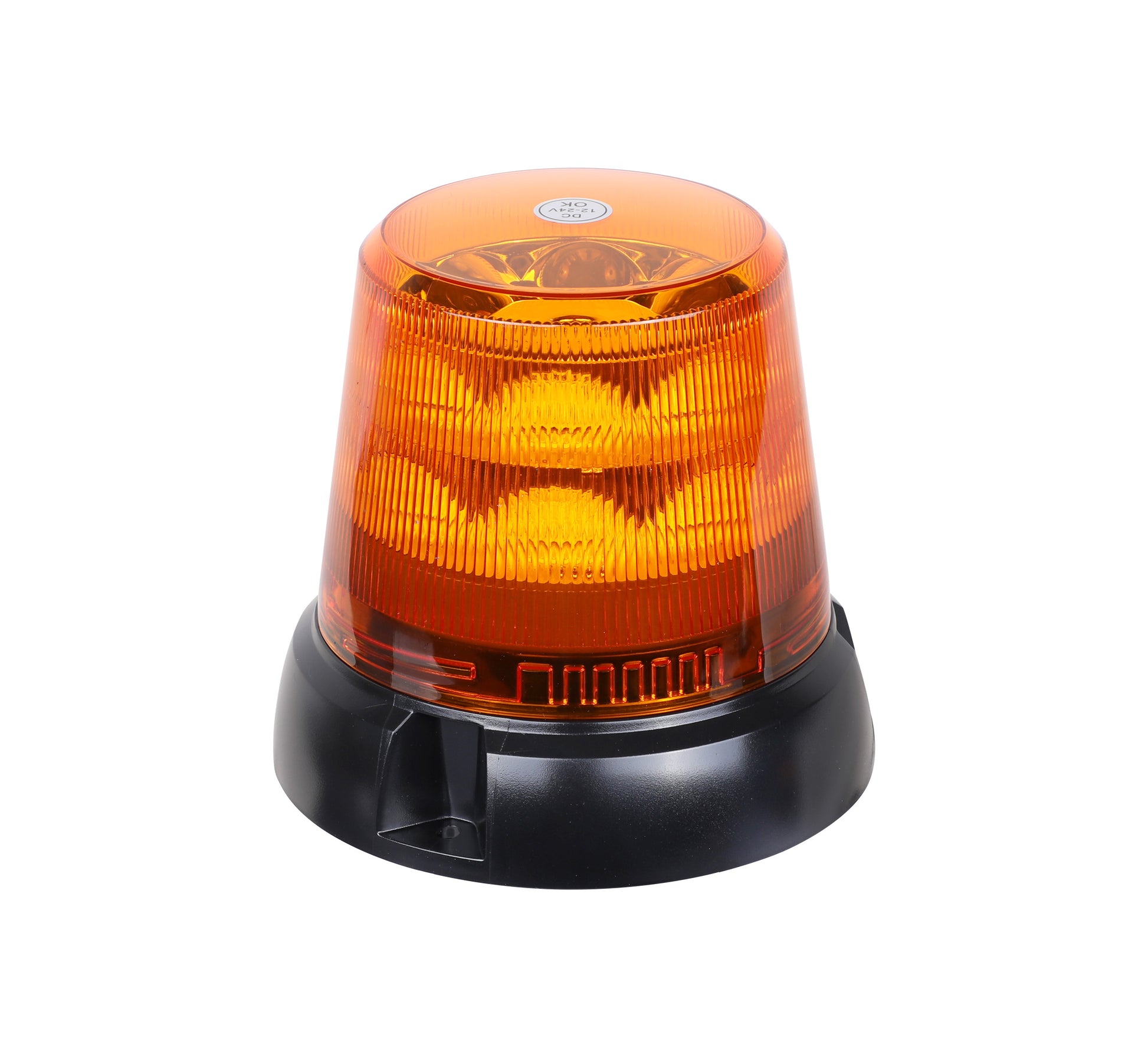 Orange warning light on a white background