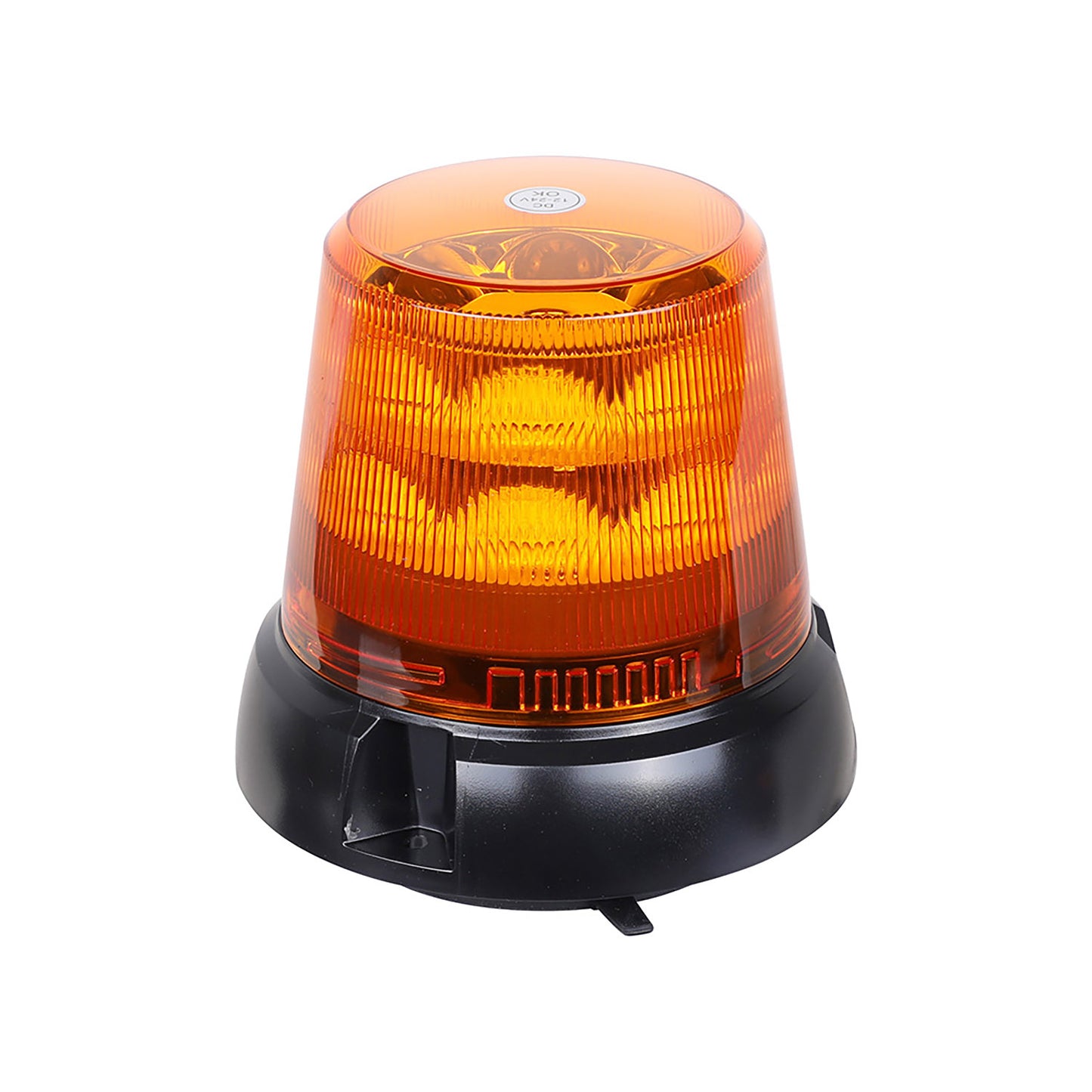 Orange warning light on a white background