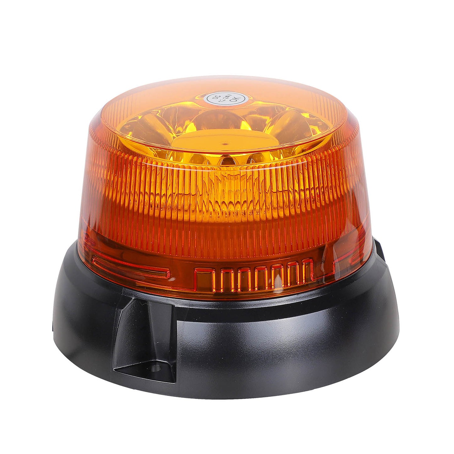Orange warning light on a white background