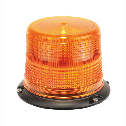 Orange warning light on a white background