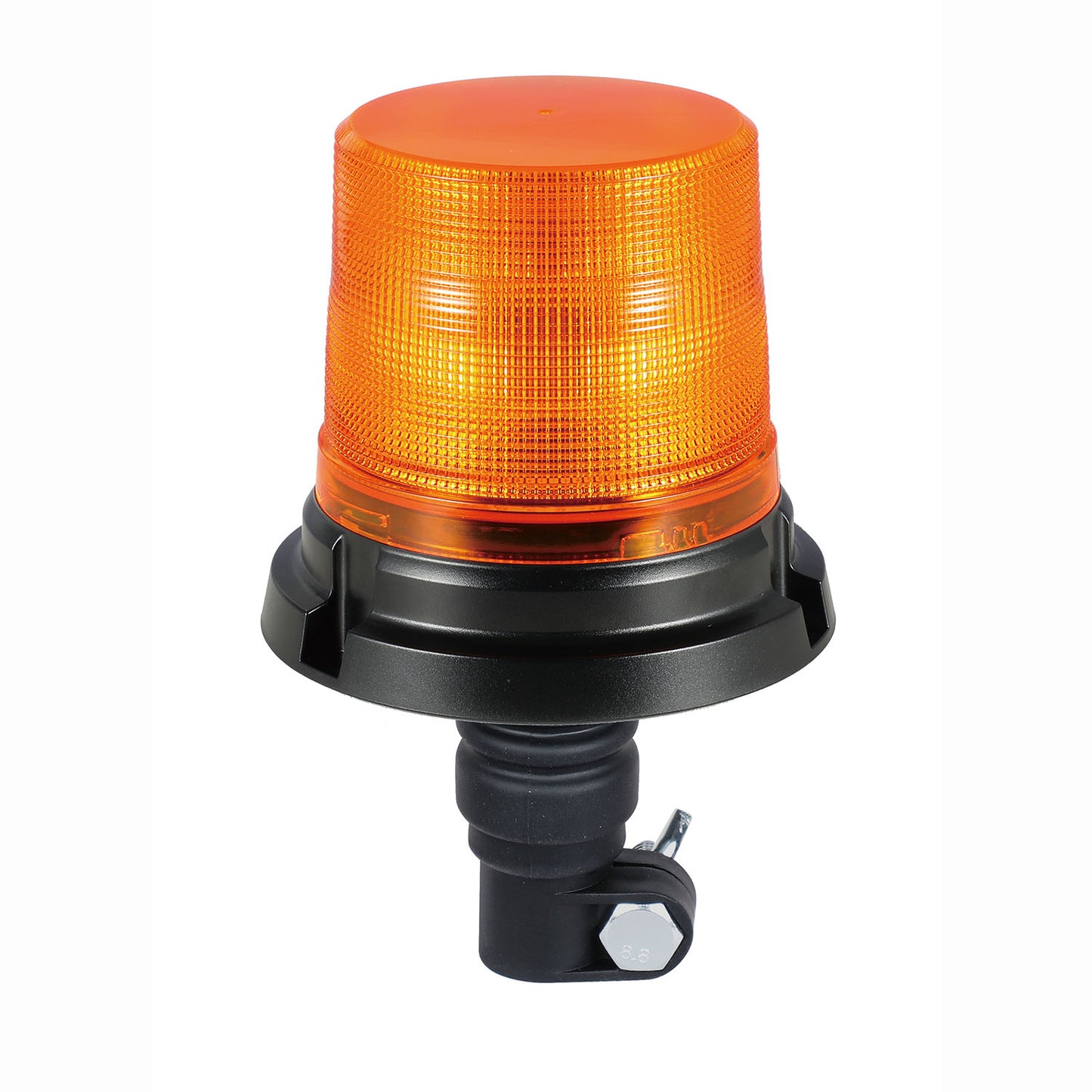 Orange warning light on a white background