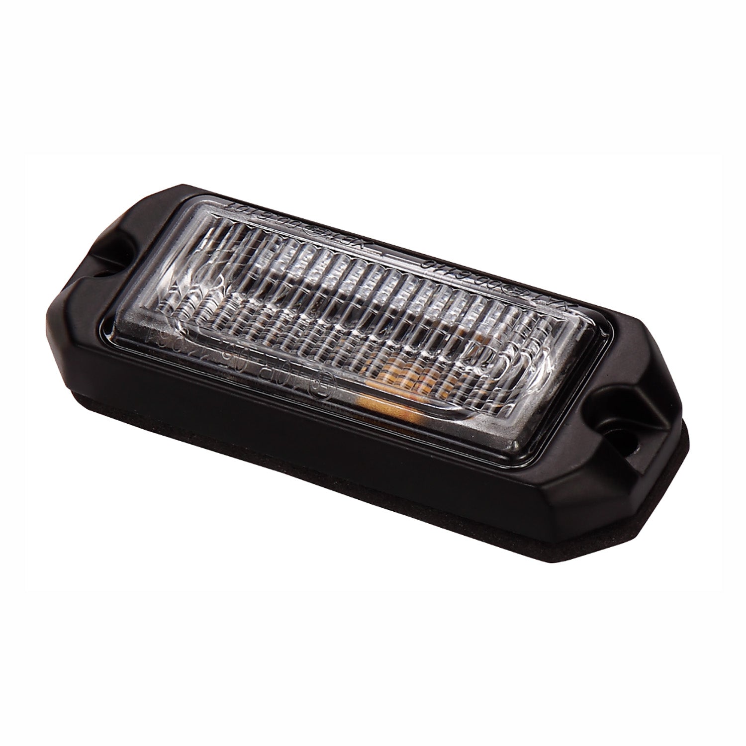 Black rectangular LED light on a white background