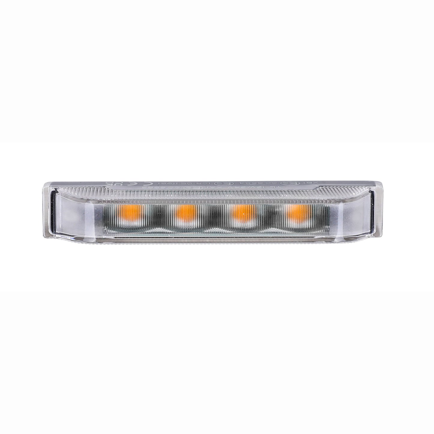 Rectangular LED light bar with four lights on a white background