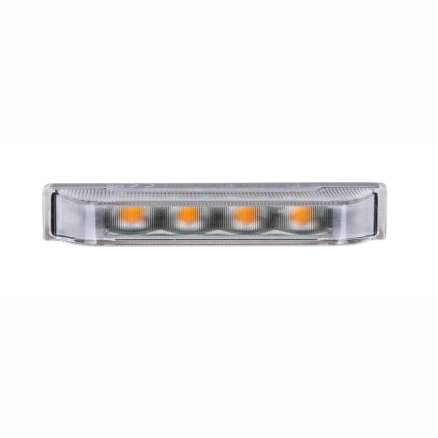 Rectangular LED light bar with four lights on a white background
