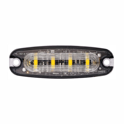 LED light bar with yellow and clear components on a white background
