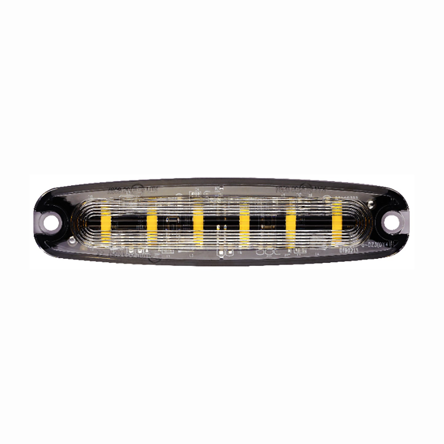 car LED light with yellow accents on a white background
