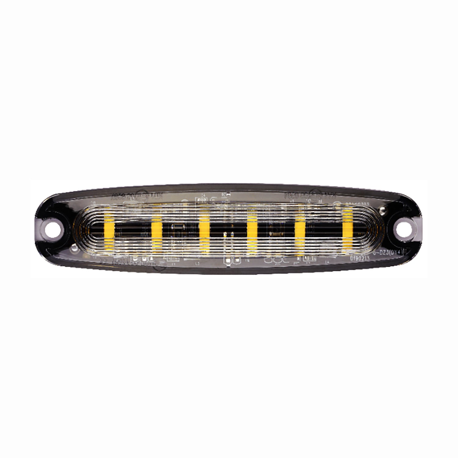 car LED light with yellow accents on a white background