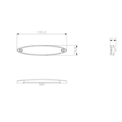Dimensions of 844 Slim LED Marker Light 24v