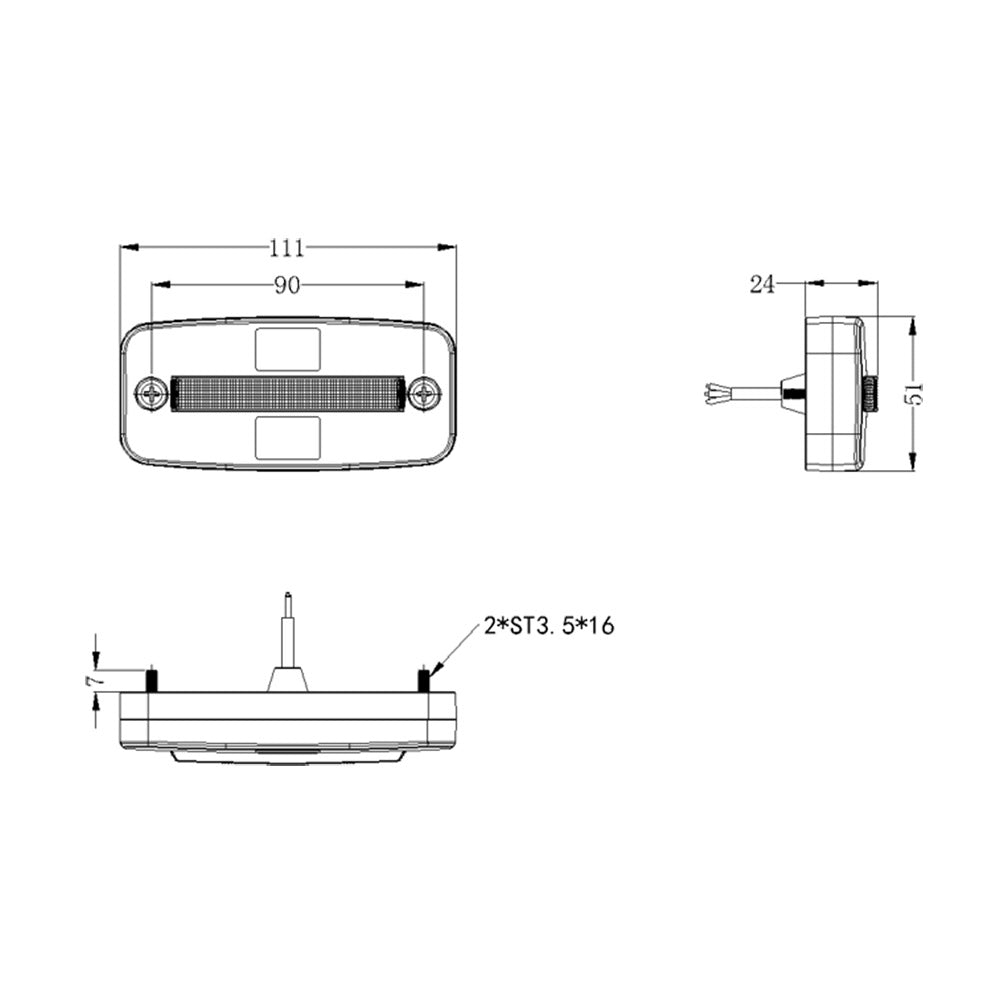 VSWD-847 CV Lighting dimensions