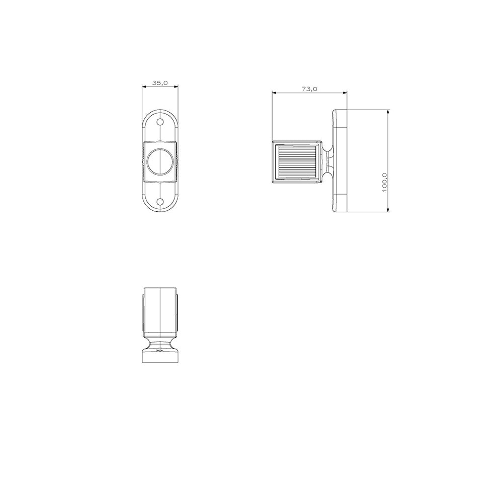 Dimensions of 871 Short Triple Marker Light