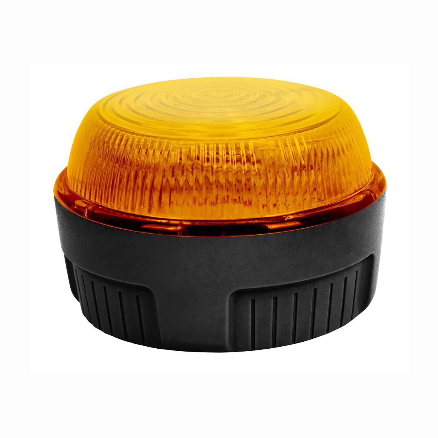 Yellow warning light on a white background