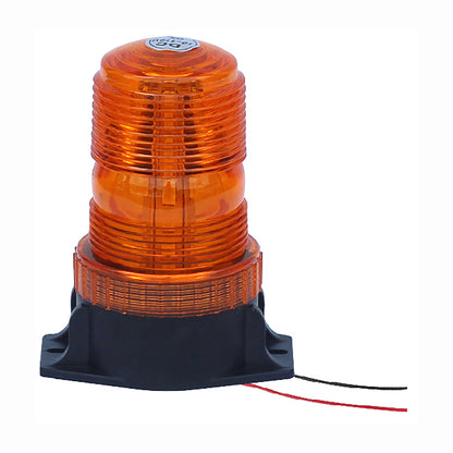 Amber warning light on a white background