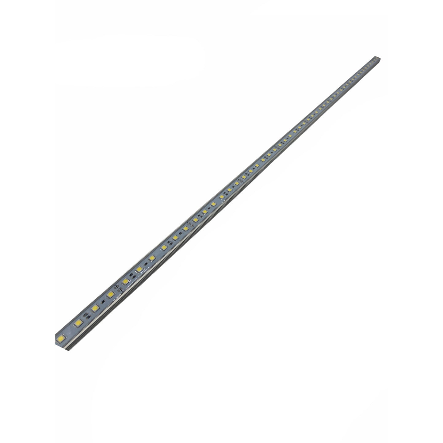 Long, thin light with small yellow lights on a white background