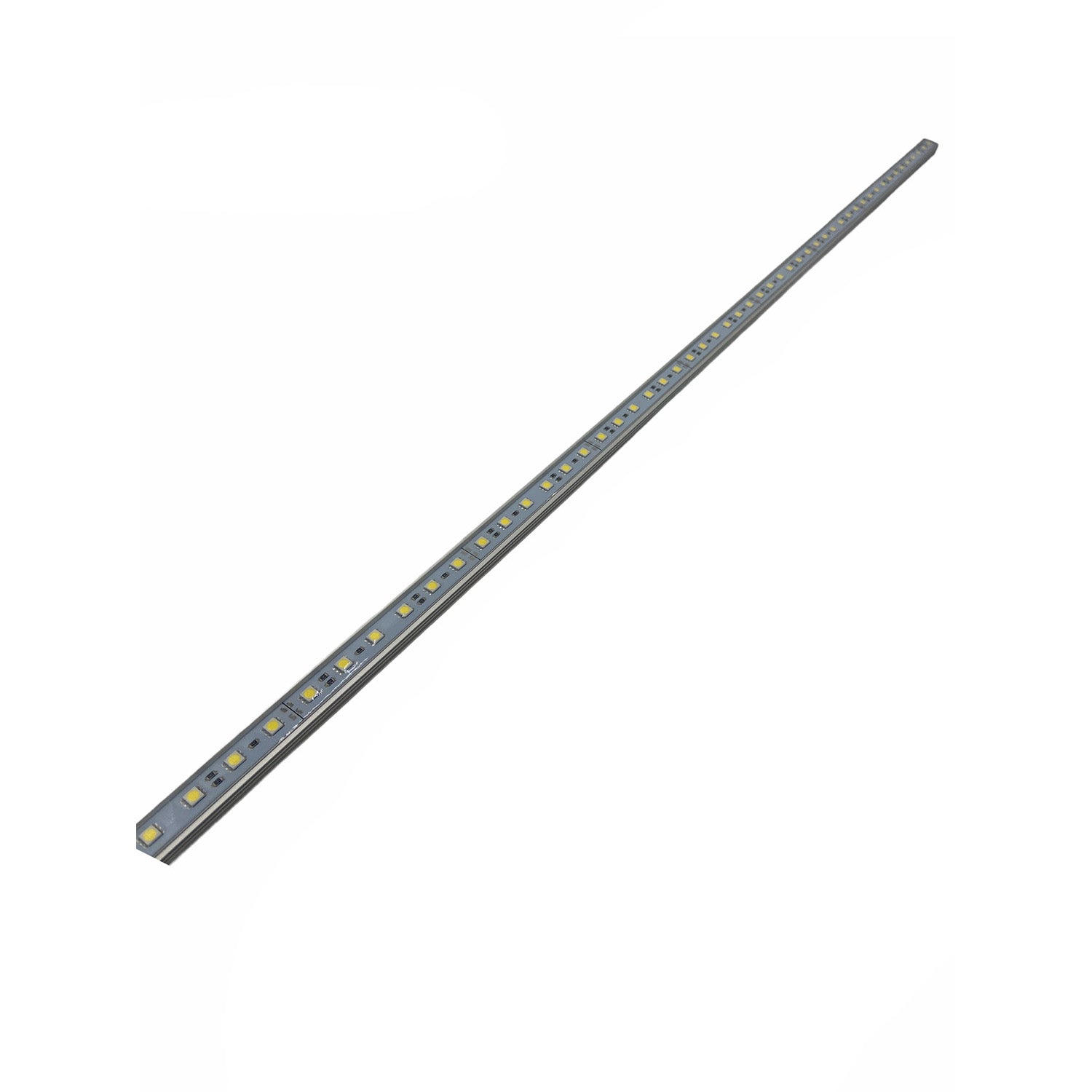 Long, thin light with small yellow lights on a white background