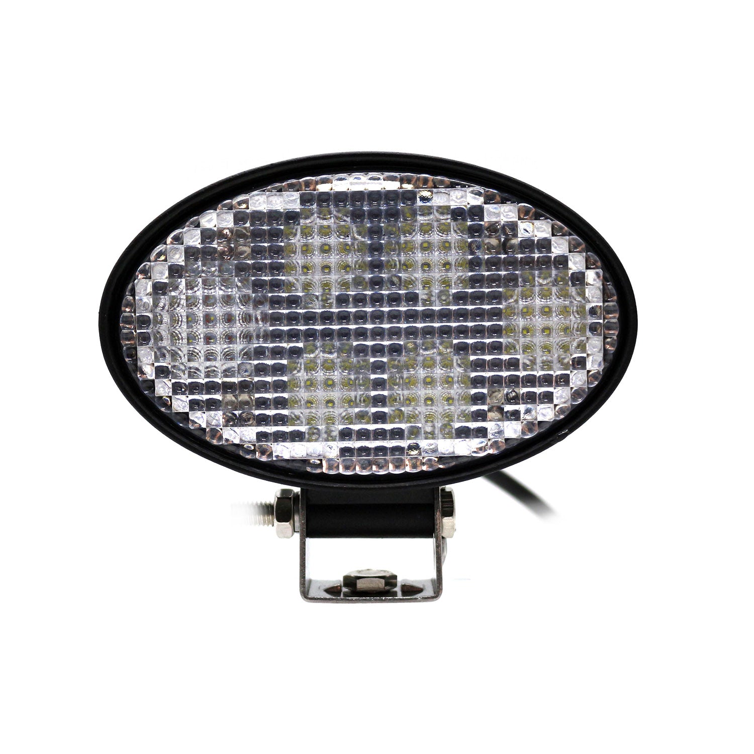 Oval LED work light on a white background