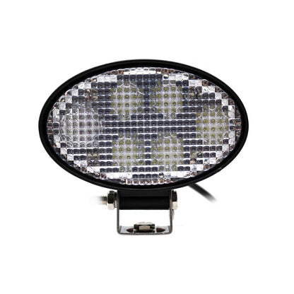 Oval LED work light on a white background