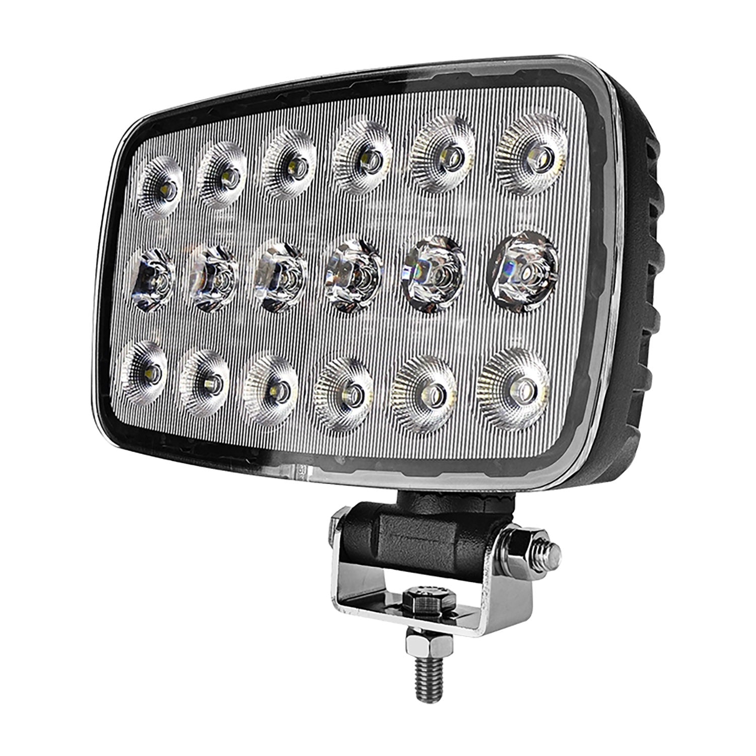 Rectangular LED work light with multiple bulbs on a white background