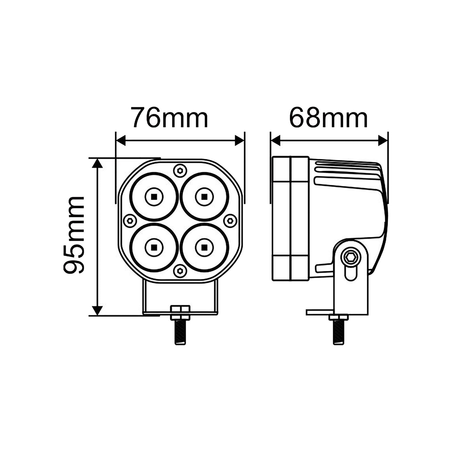 dimensions for 619 worklamp