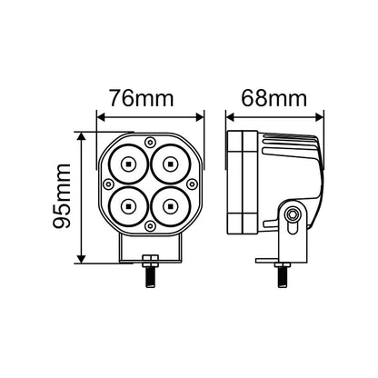 dimensions for 619 worklamp