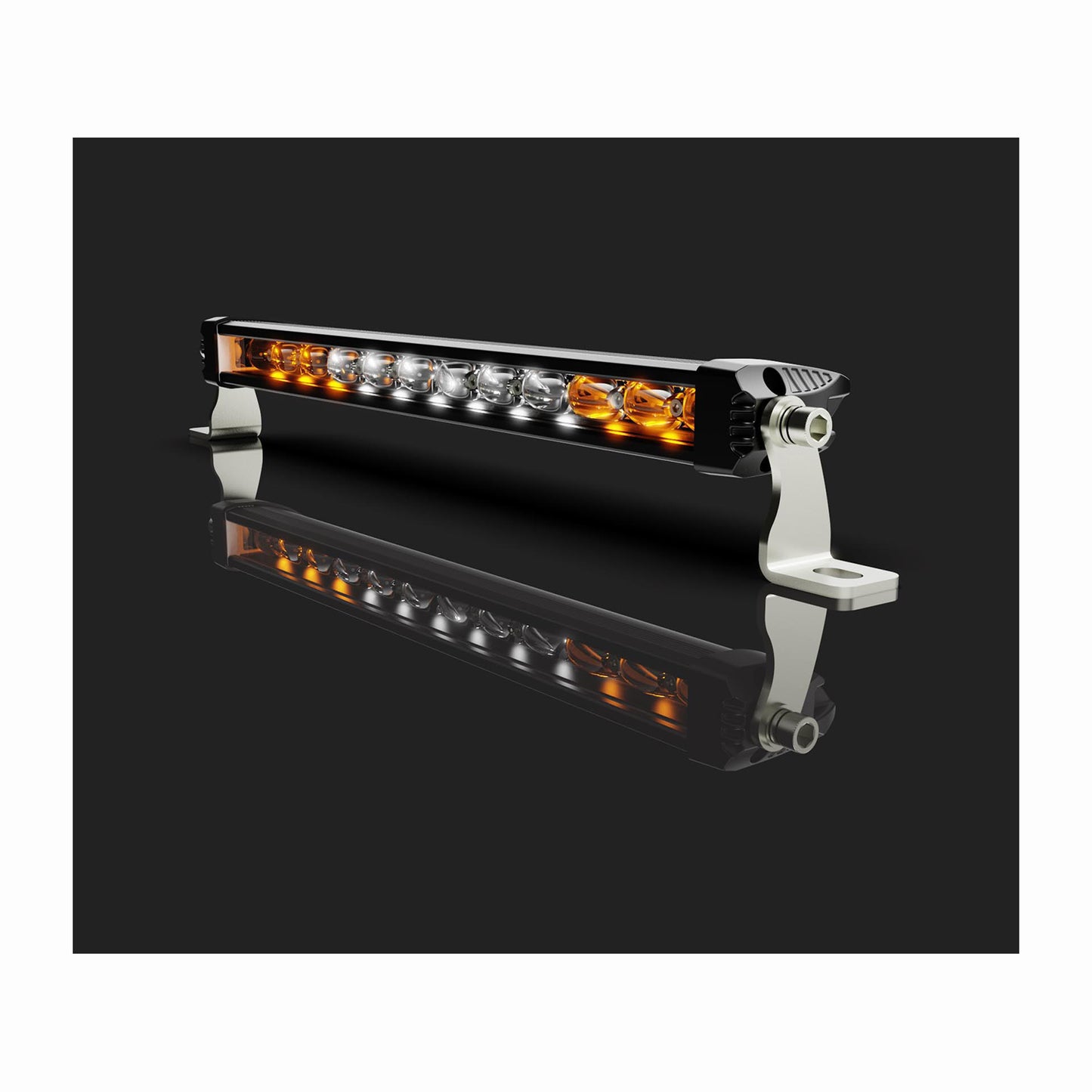 LED light bar with multiple color options on a black background