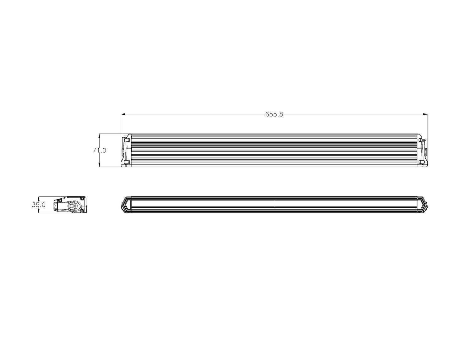 Dimensions of Off Road Odyssey - 26" Bar Light