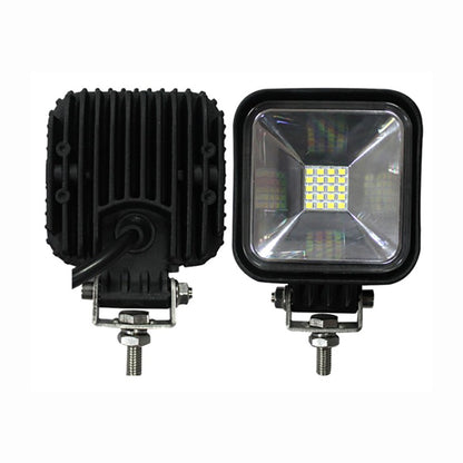 Two LED work lights on a white background