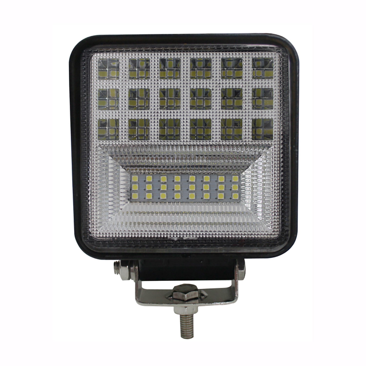 LED work light with grid pattern on a white background