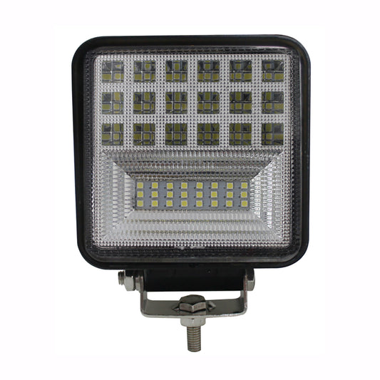 LED work light with grid pattern on a white background
