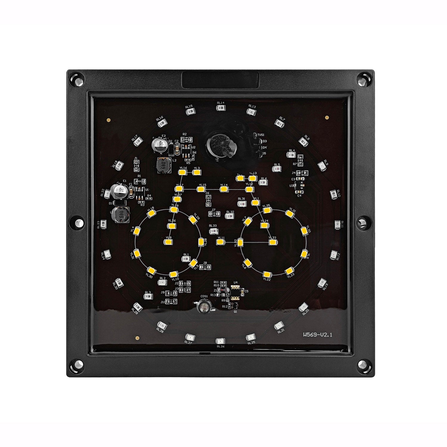 Cycle warning light on a white background