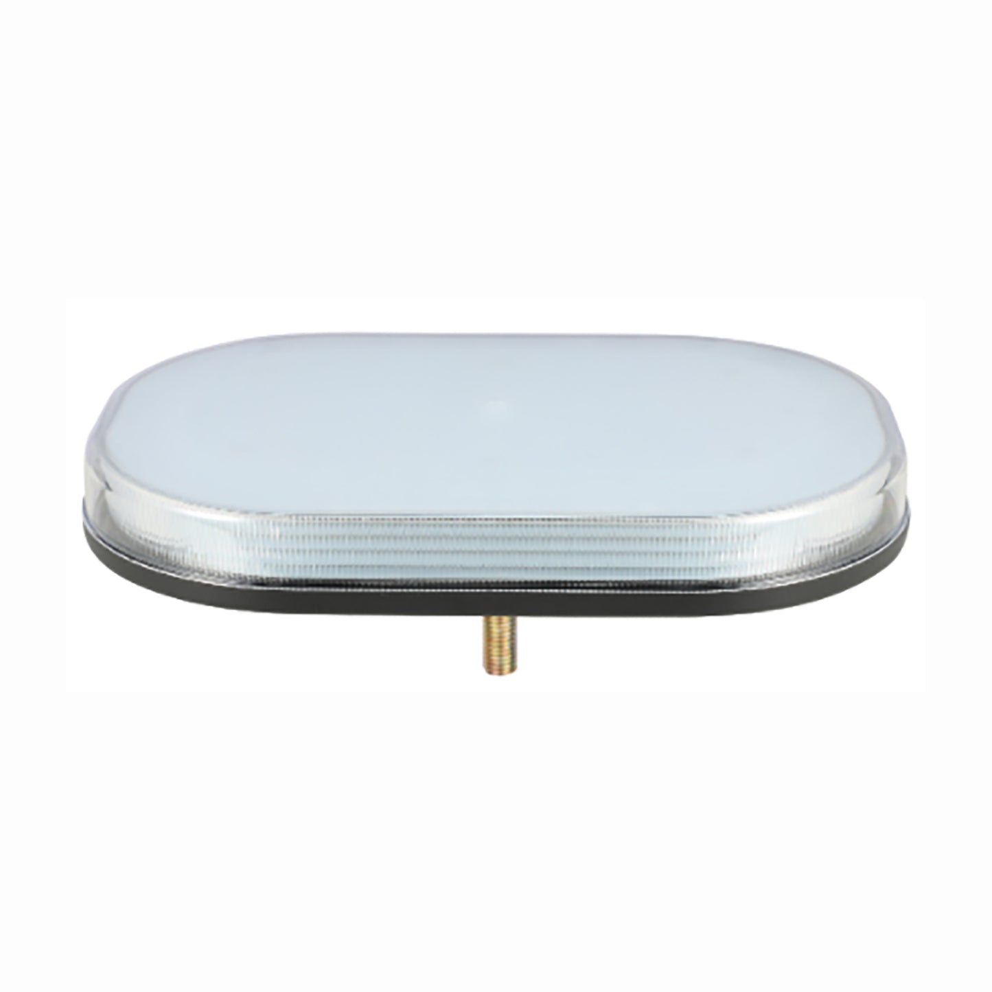 Rectangular light fixture with a white lens on a white background