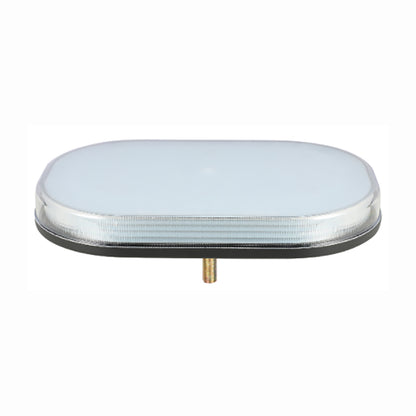 Rectangular light fixture with a white lens on a white background