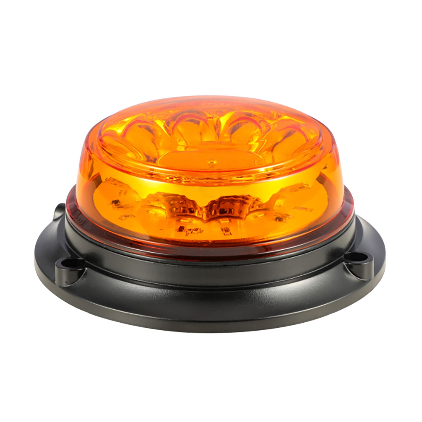 Orange warning light on a white background