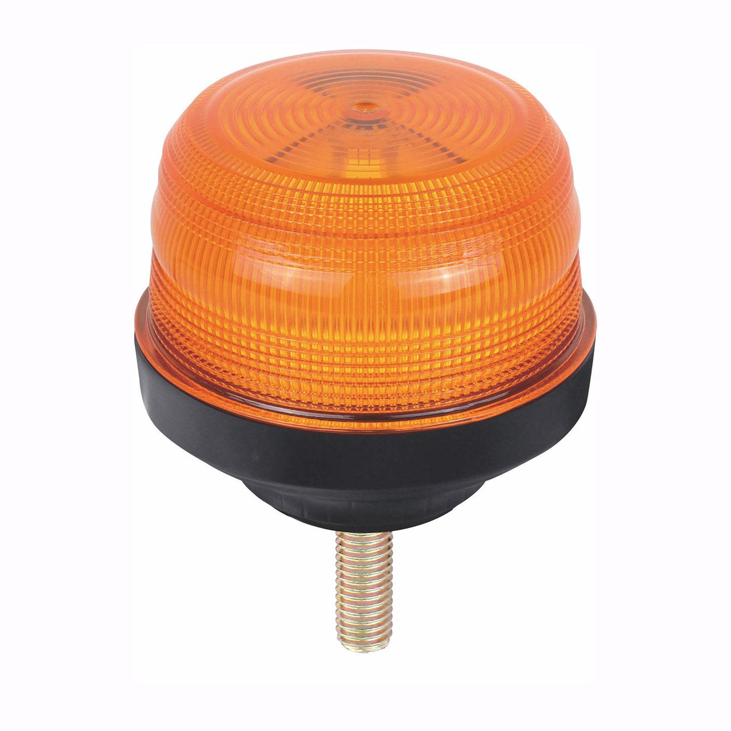 Orange industrial light with black base on a white background