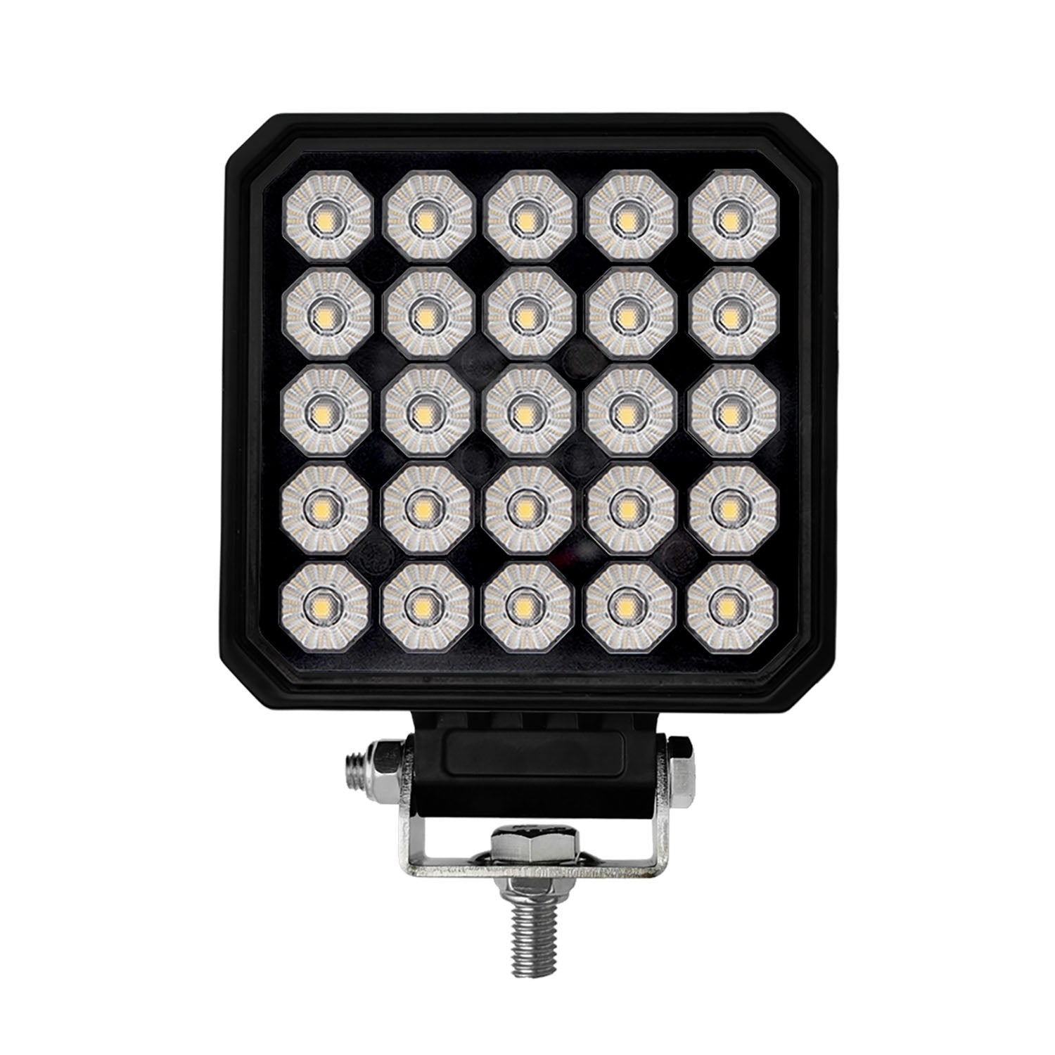 Square LED work light with multiple lights on a white background