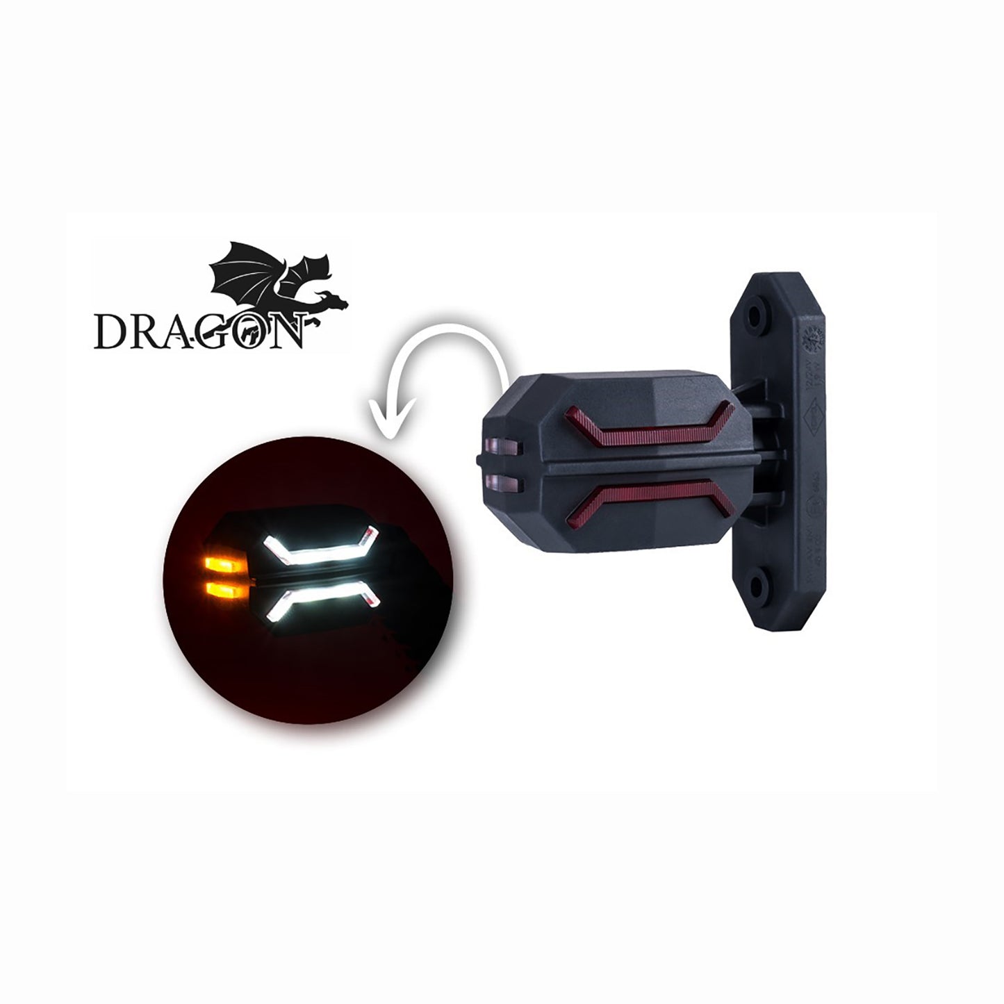 Vehicle safety light on a white background