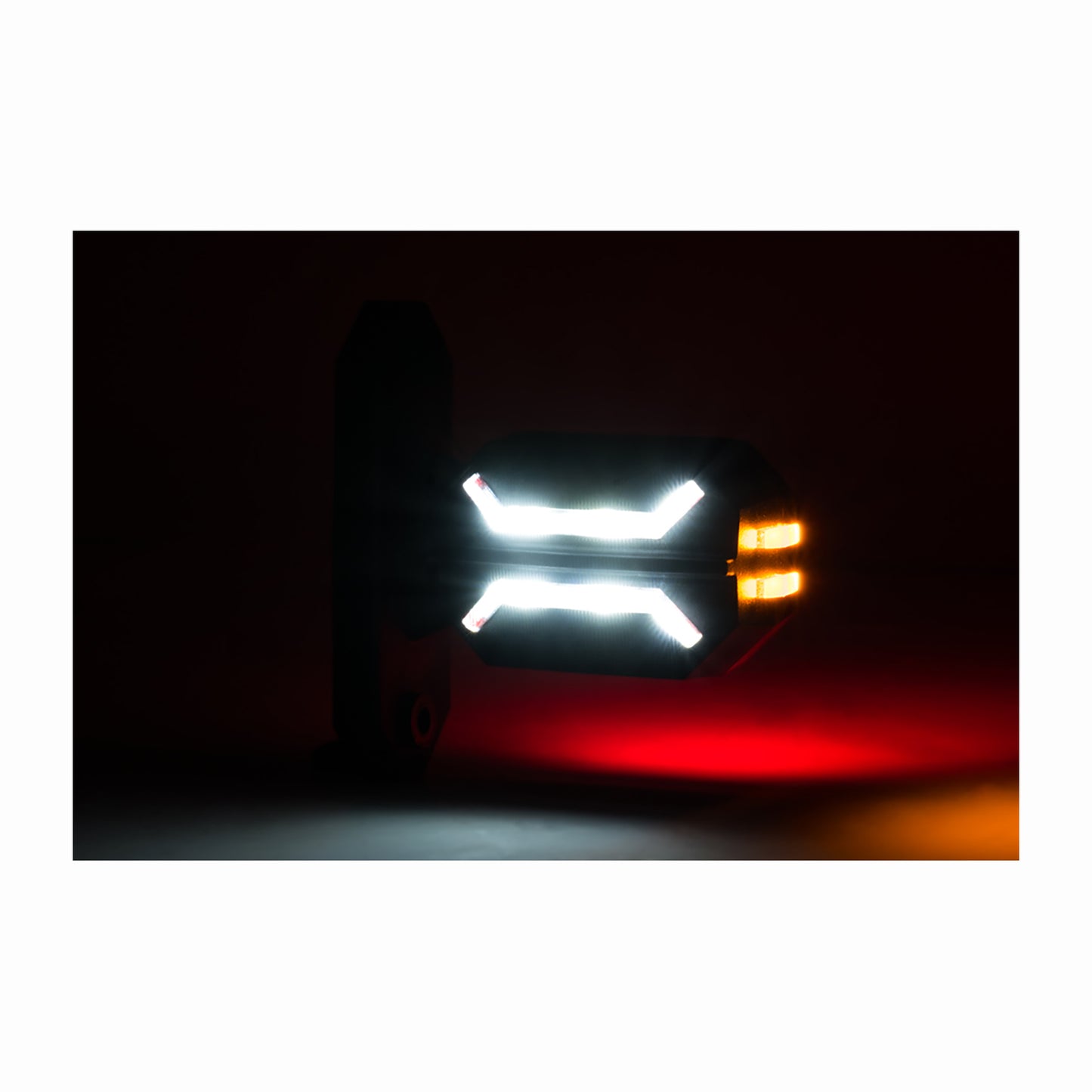 Illuminated Vehicle safety light on a white background