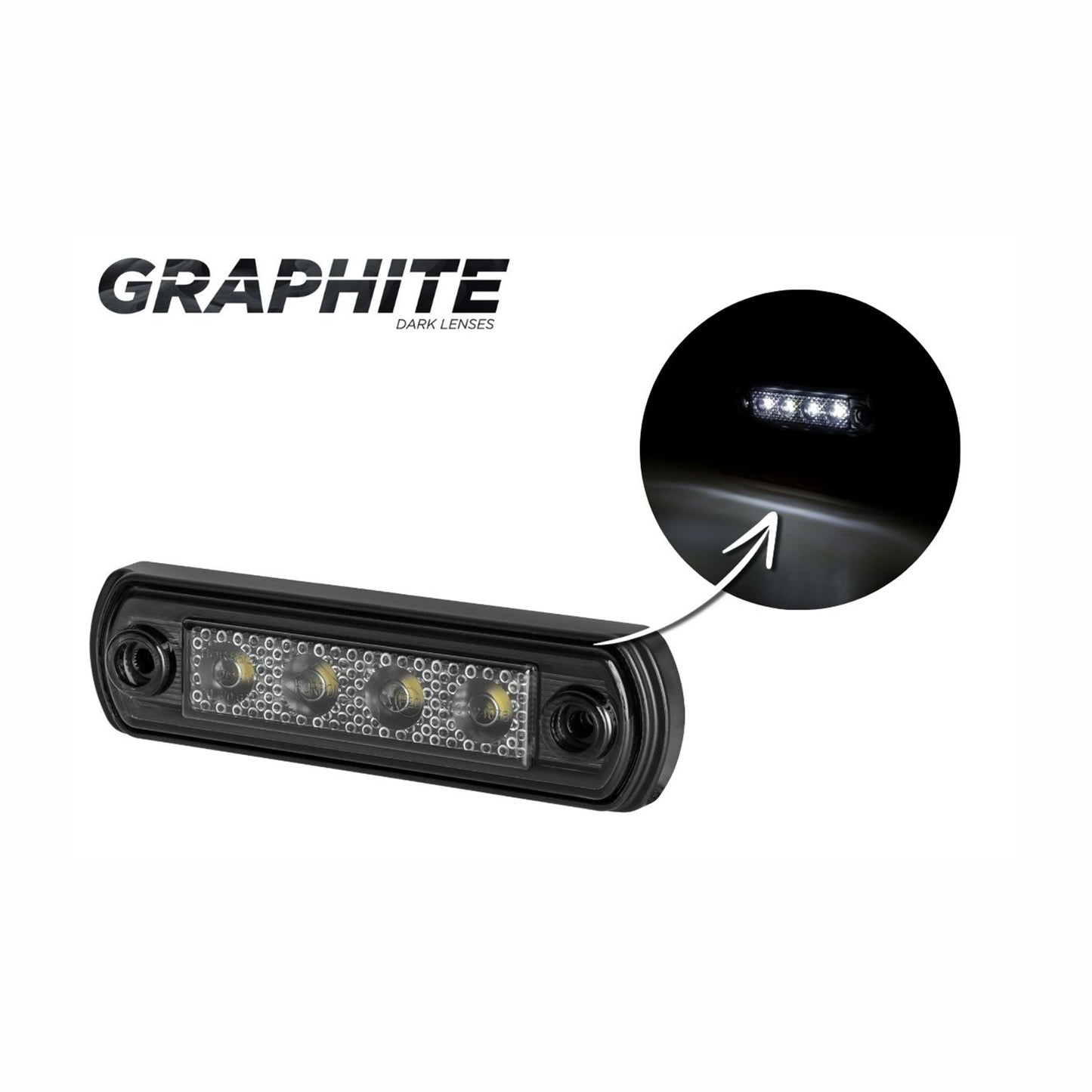 LED light bar with 'Graphite' branding on a white background