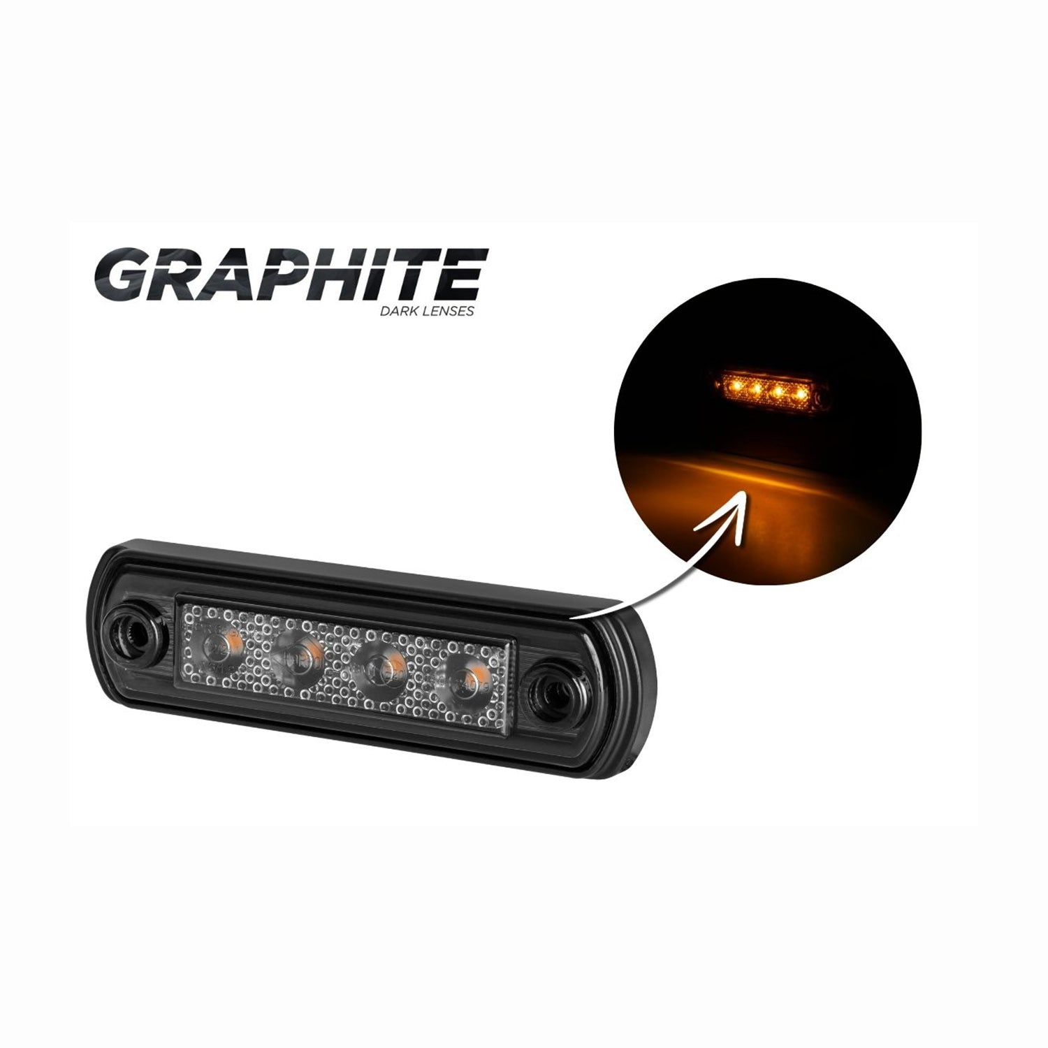 LED light bar with 'Graphite' branding on a white background