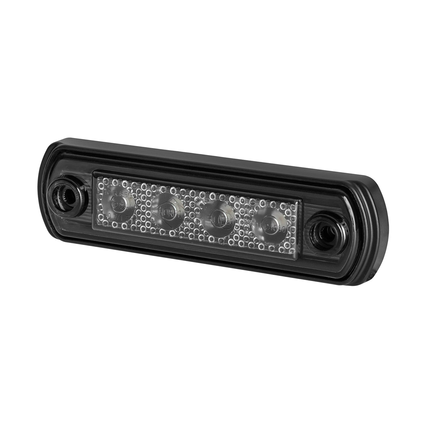 Black LED light bar on a white background
